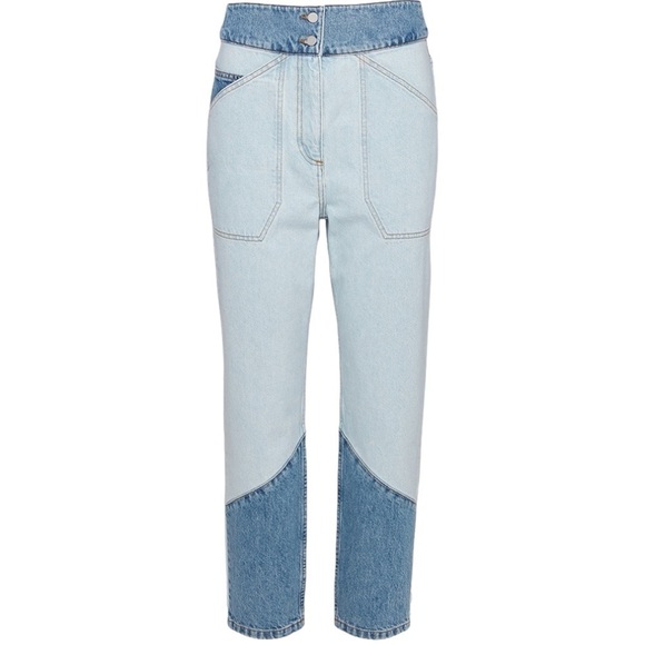 ba&sh Denim - Retro ba&sh Jeans Apolo High Waisted Straight Leg Two-Tone Denim 100% Cotton